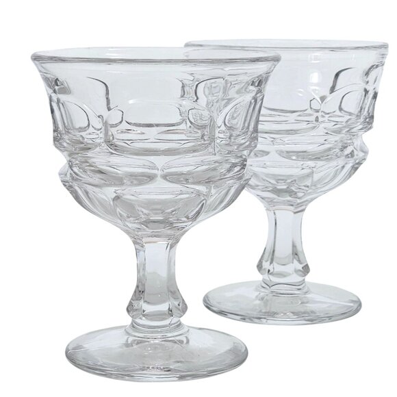 4 Fostoria Argus Champagne Coupes Goblets 5" vtg 1970s glass midcentury - Picture 2 of 6